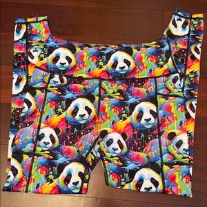 NEW Constantly Varied Gear Panda Print Leggings - Multicolor